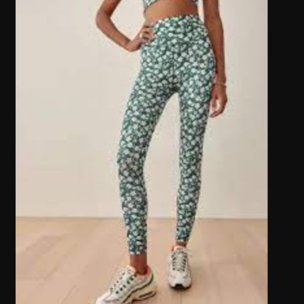 Reformation EcoMove Green Floral Leggings